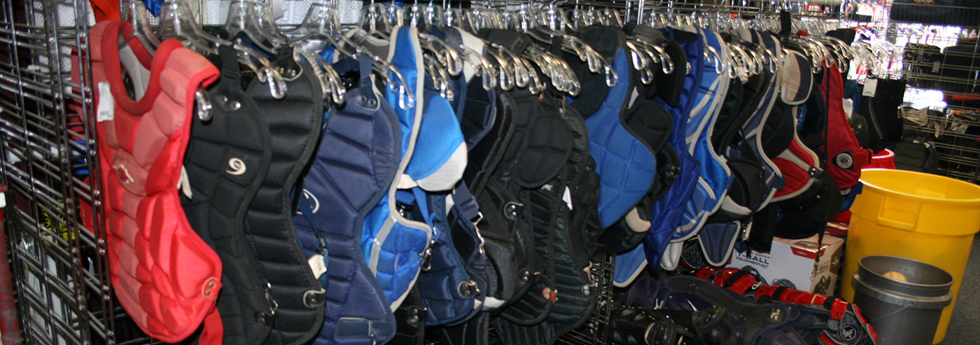 Sports vests hanged in store