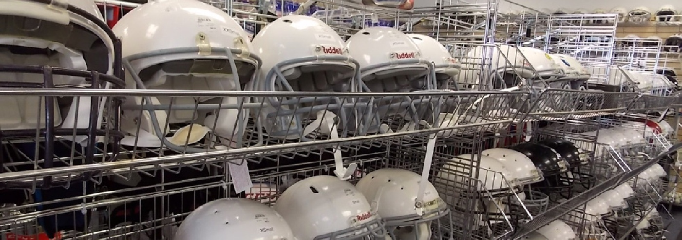 Helmets on the shelf